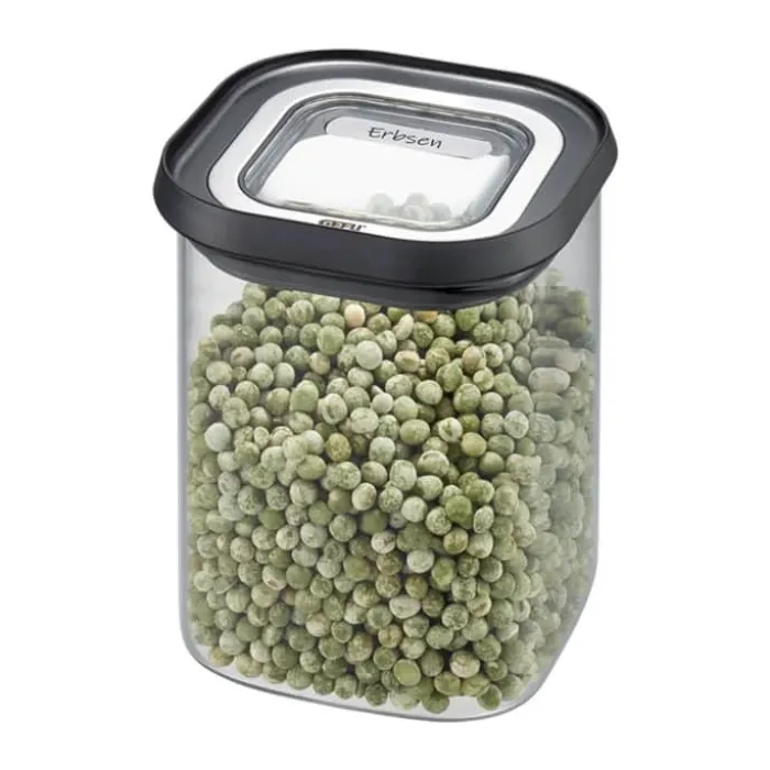Gefu PANTRY Opbevaringsboks H 13,5 x B 11 cm - Borosilikatglas/silikone - Sort