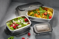 Gefu Preppo opbevaringsboks - 3 stk. Rustfrit stål/plastik - Sølvfarvet