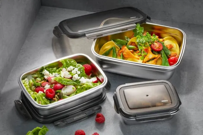 Gefu Preppo opbevaringsboks - 3 stk. Rustfrit stål/plastik - Sølvfarvet