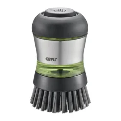 Gefu Swift Opvaskebørste m. sæbedispenser H 10 cm - Rustfrit stål/plastik - Sort