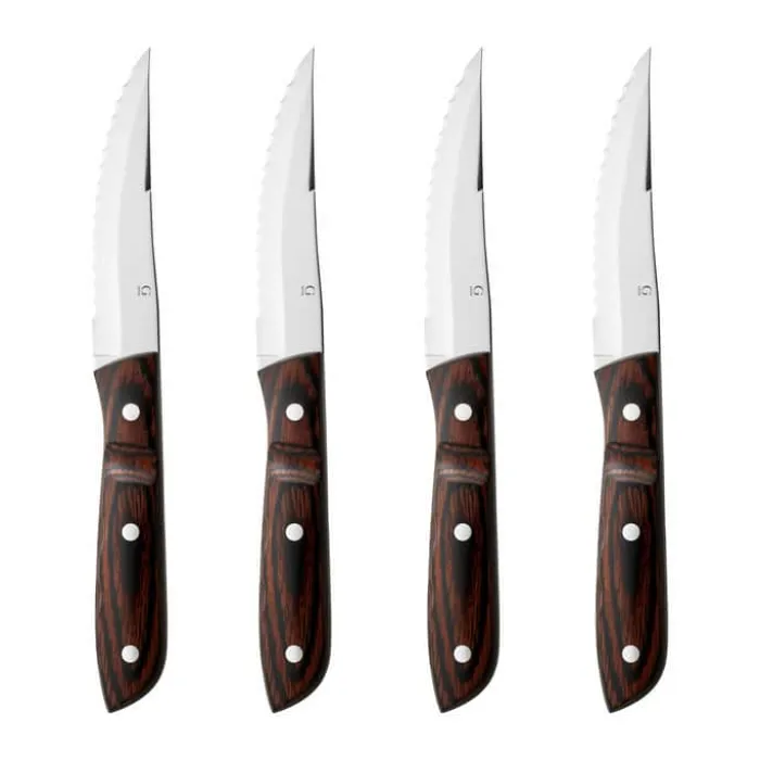 Gense Old Farmer Classic XL Steakknive - 4 dele L 23,5 cm - Rustfrit stål/ædeltræslaminat - Blank/brun