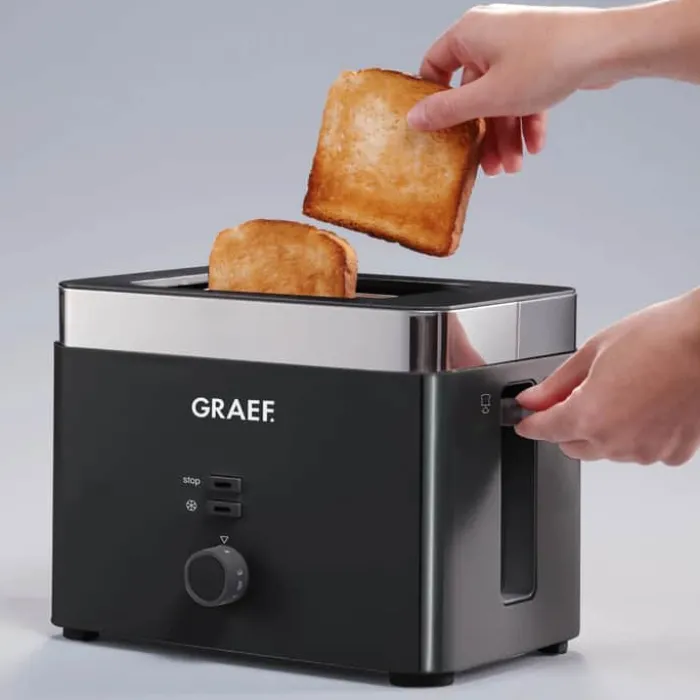 Graef Brødrister TO62EU 2 skiver brød - 888 watt - Sort