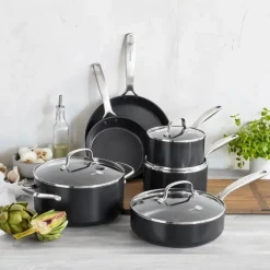 Greenpan Copenhagen Grydesæt - 6 dele 1,59/3,10/4,95 liter - Aluminum - Sort