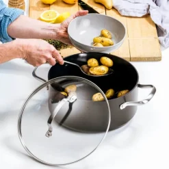Greenpan Copenhagen Grydesæt - 6 dele 1,59/3,10/4,95 liter - Aluminum - Sort