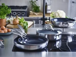Greenpan Geneva Stegepandesæt - 2 dele Ø 20/28 cm - Rustfrit stål - Sort