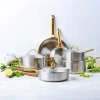 Greenpan Padova Grydesæt - 6 dele 2,01/2,86/4,91 liter - Rustfrit stål/aluminium - Grå