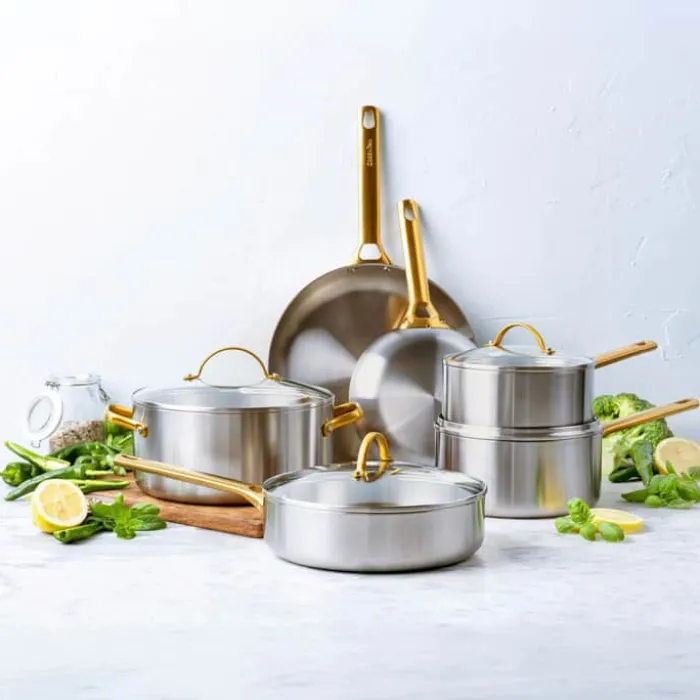 Greenpan Padova Grydesæt - 6 dele 2,01/2,86/4,91 liter - Rustfrit stål/aluminium - Grå