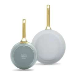 Greenpan Padova Stegepandesæt Ø 20/28 cm - Aluminium/rustfrit stål - Sky Blue