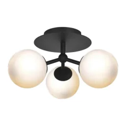 Halo Design Atom Trio Loftslampe H 16 x B 26 x L 26 cm - Metal/glas - Sort/opal