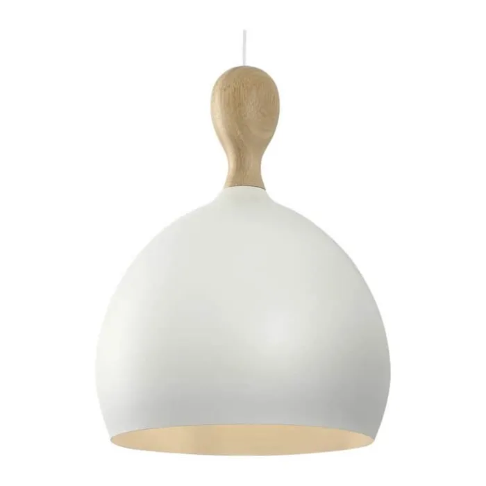 Halo Design Dueodde Pendel Ø 39 x H 55 cm - Metal/træ - Hvid