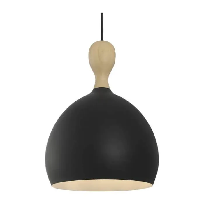 Halo Design Dueodde Pendel Ø 30 x H 30 cm - Metal/egetræ - Sort