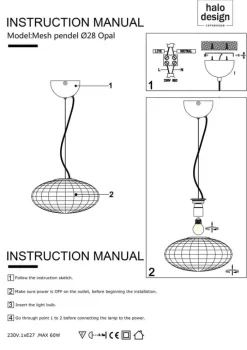 Halo Design Mesh Pendel Ø 28 cm - E27 - Opal