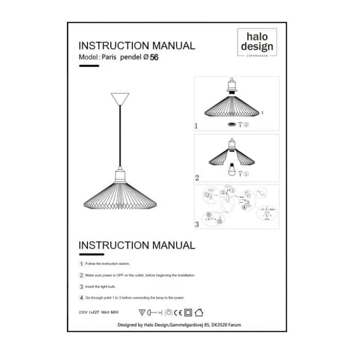 Halo Design Paris Pendel Ø 56 cm - Tekstil - Grøn