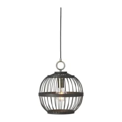 Halo Design Pendel Ø 30 cm - Metal/bambus - Sort