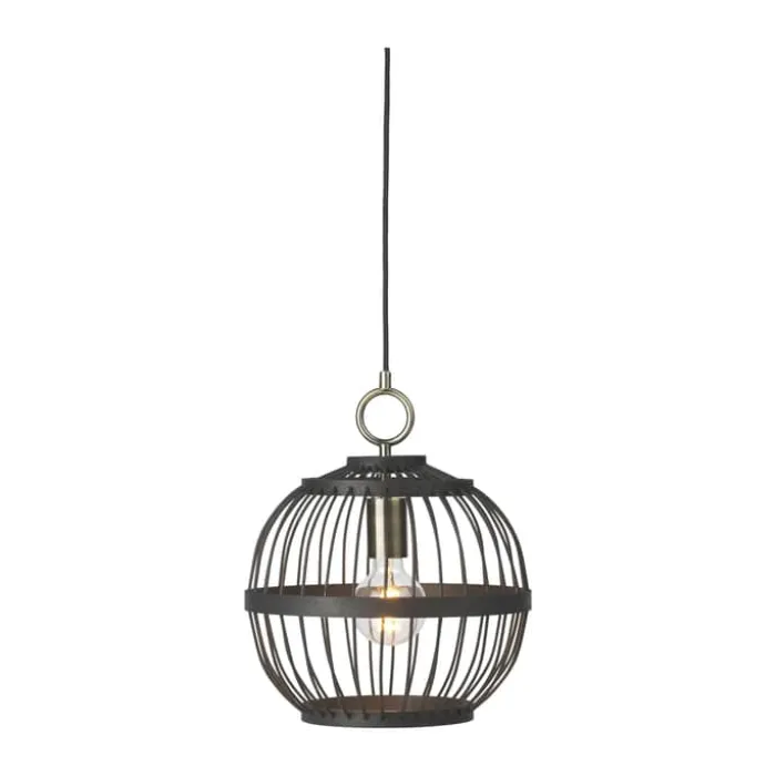 Halo Design Pendel Ø 30 cm - Metal/bambus - Sort