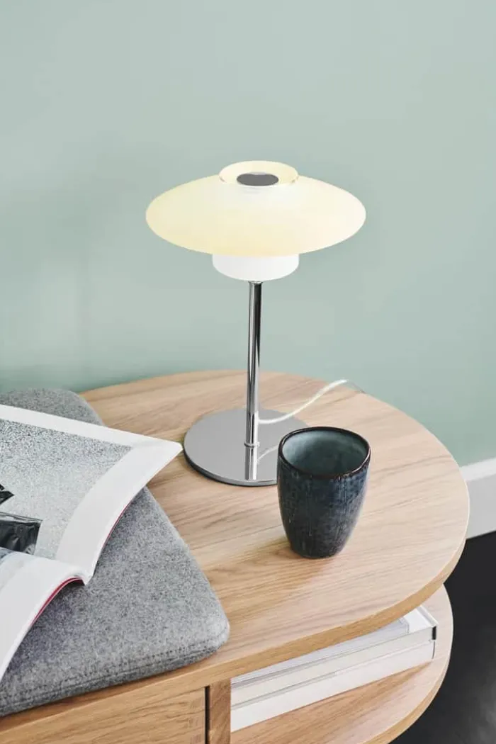 Halo Design Scandinavia Bordlampe Ø 20 x H 29,5 cm - Glas/forchromet metal - Opal