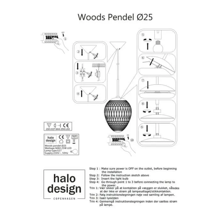 Halo Design Woods Pendel Ø 25 cm - Glas - Smoke
