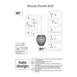 Halo Design Woods Pendel Ø 20 cm - Glas - Smoke
