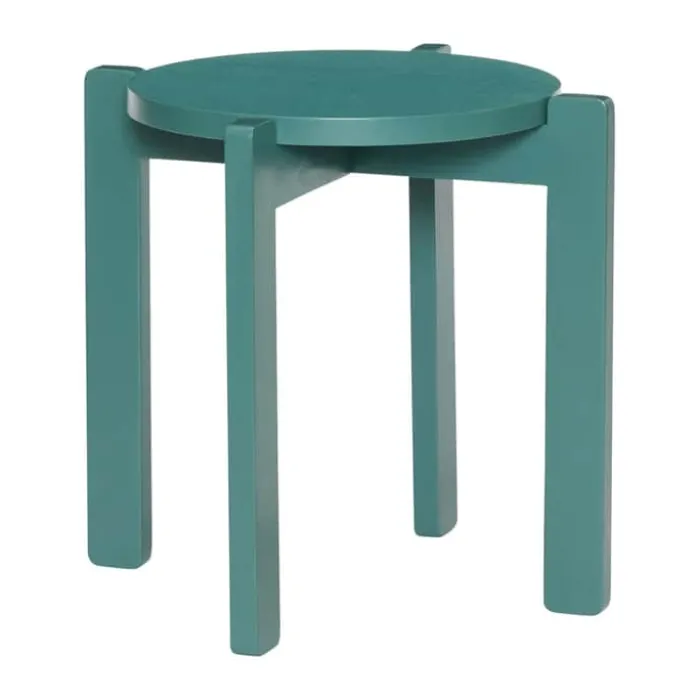 Hübsch Always Skammel H 42 x B 45 x L 45 cm - MDF/egetræ - Petrol
