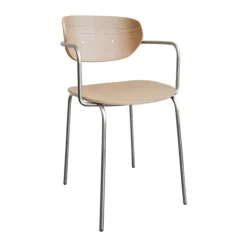 Hübsch Arch Spisebordsstol - 2 stk. H 81 x B 50 x L 48 cm - Egetræsfiner/jern - Natur