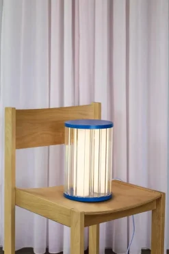 Hübsch Aru Bordlampe Ø 20 x H 30 cm - Glas/jern - Blå
