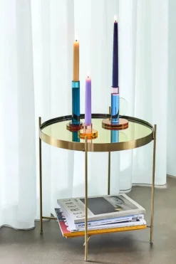 Hübsch Astro Lysestage H 14 cm - Krystalglas - Blå
