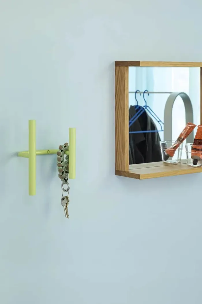Hübsch Base Spejl H 50 x B 12 x L 35 cm - Egetræ/spejlglas - Natur