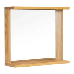 Hübsch Base Spejl H 50 x B 12 x L 35 cm - Egetræ/spejlglas - Natur
