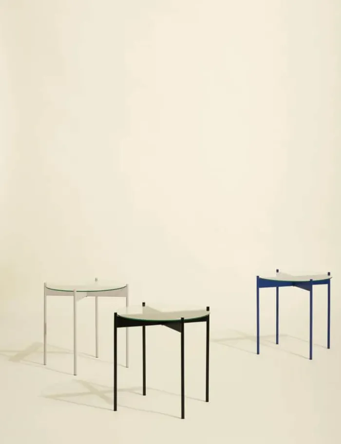 Hübsch Beam Sidebord H 42 x B 45 x L 45 cm - Glas/jern - Sort