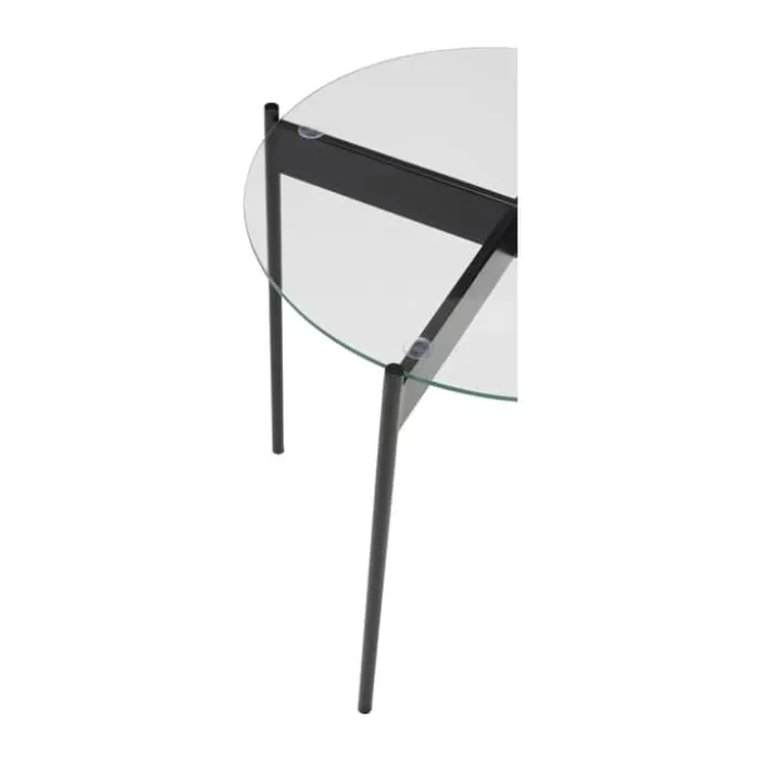Hübsch Beam Sidebord H 42 x B 45 x L 45 cm - Glas/jern - Sort