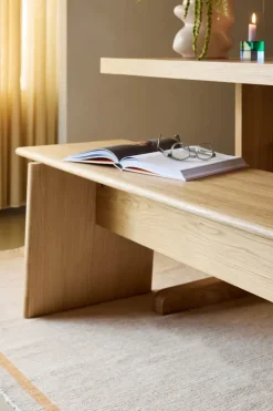 Hübsch Bænk H 48 x B 44 x L 180 cm - MDF/egetræ - Natur