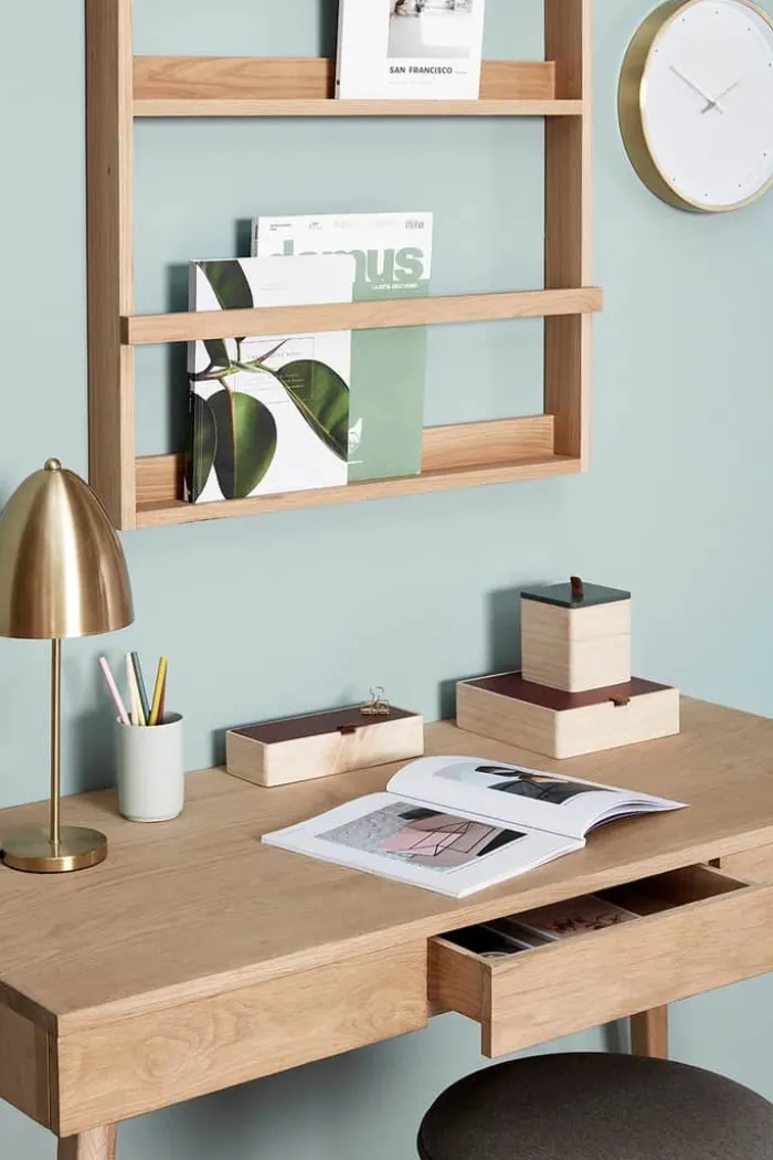 Hübsch Display Væghylde H 92 x B 9 x L 74 cm - Egetræ - Natur