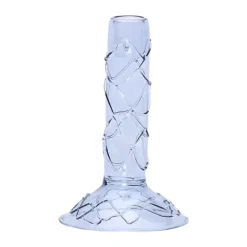 Hübsch Doodle Lysestage Ø 11 x H 17 cm - Glas - Blå