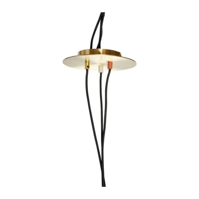Hübsch Drop Pendel Ø 14 x H 20 cm - Jern - Messingfarvet/grå/rødbrun