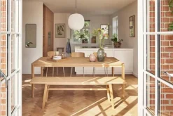 Hübsch Ground Bænk H 48 x B 40 x L 180 cm - MDF/egetræ - Natur
