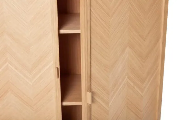 Hübsch Herringbone Klædeskab H 140 x B 43 x L 100 cm - MDF/egetræ - Natur