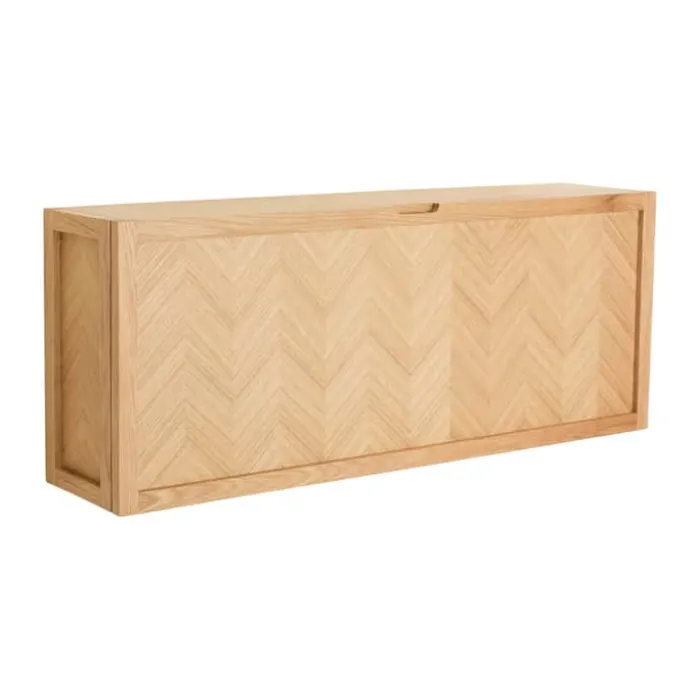 Hübsch Herringbone Skoskab H 40 x B 22 x L 100 cm - MDF/egetræ - Natur