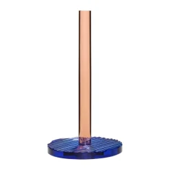 Hübsch Kiosk Køkkenrulleholder H 28 cm - Krystalglas - Blå/lyserød