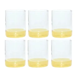Hübsch Kiosk Vandglas - 6 stk. 38 cl - Glas - Gul