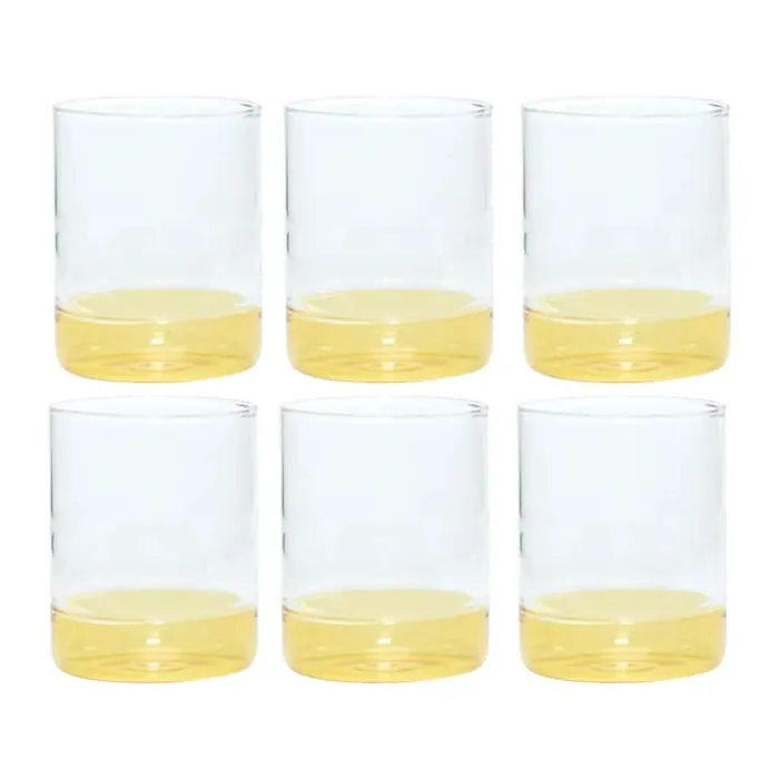 Hübsch Kiosk Vandglas - 6 stk. 38 cl - Glas - Gul