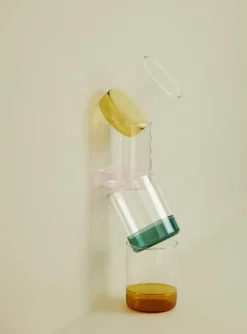 Hübsch Kiosk Vandglas - 6 stk. 38 cl - Glas - Gul