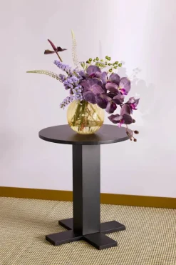 Hübsch Koohi Sidebord Ø 45 x H 50 cm - Egetræsfiner/MDF - Sort