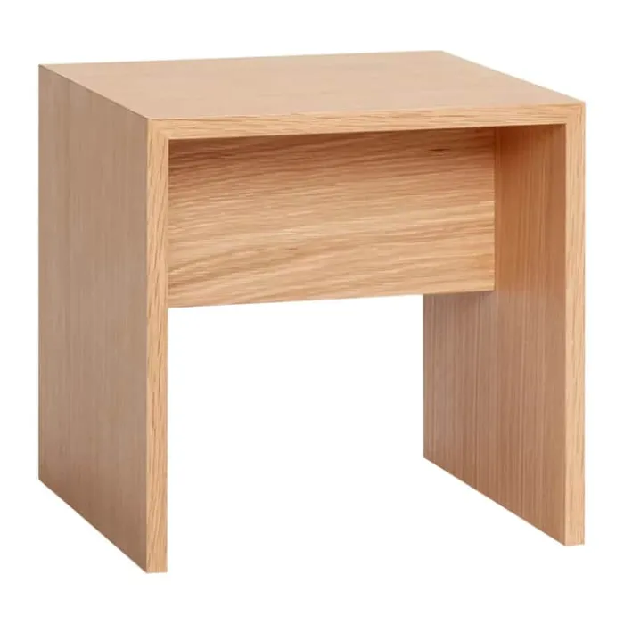 Hübsch Less Sidebord H 40 x B 40 x L 40 cm - Egetræsfiner/MDF - Natur