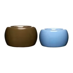 Hübsch Maru Potteskjuler - 2 stk. Ø 27/31 x H 16/18 cm - Jern - Brun/blå