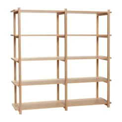 Hübsch Mason Reol H 150 x B 45 x L 150 cm - MDF/egetræ - Natur