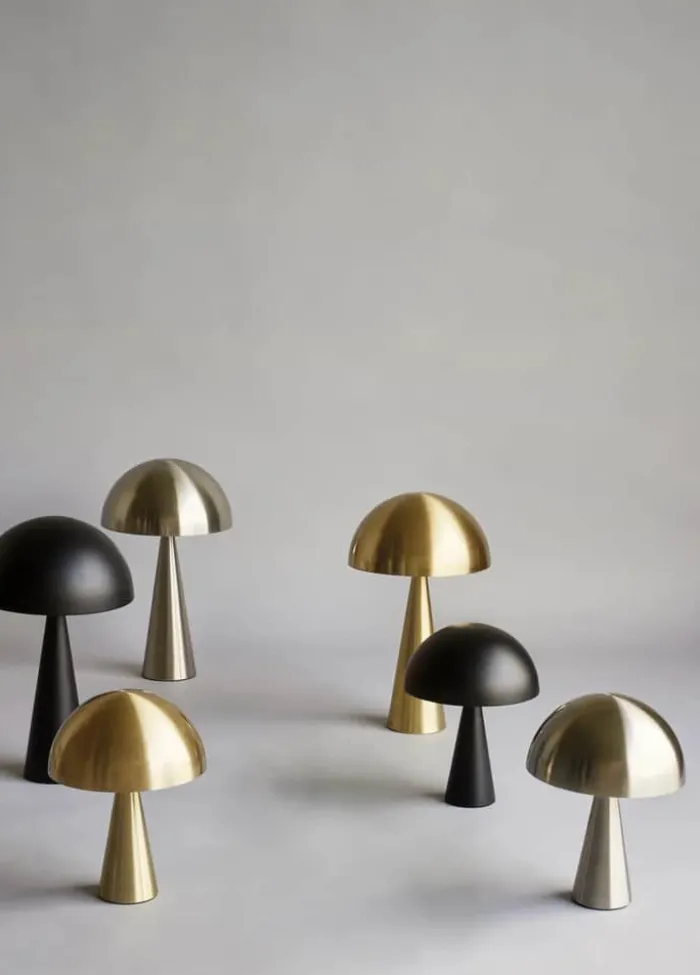 Hübsch Mush Bordlampe Ø 30 x H 50 cm - Jern - Børstet stål
