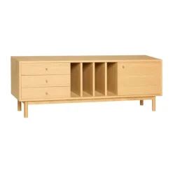 Hübsch Nobby Skænk H 50 x B 37 x L 140 cm - MDF/egetræ - Natur