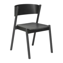 Hübsch Oblique Spisebordsstol H 80 x B 51 x L 55 cm - Egetræ - Sort