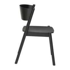 Hübsch Oblique Spisebordsstol H 80 x B 51 x L 55 cm - Egetræ - Sort
