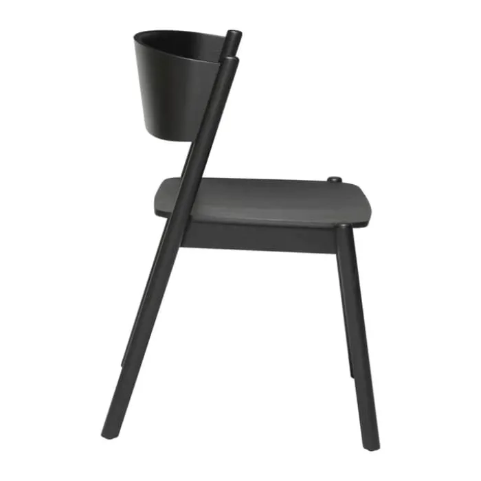 Hübsch Oblique Spisebordsstol H 80 x B 51 x L 55 cm - Egetræ - Sort